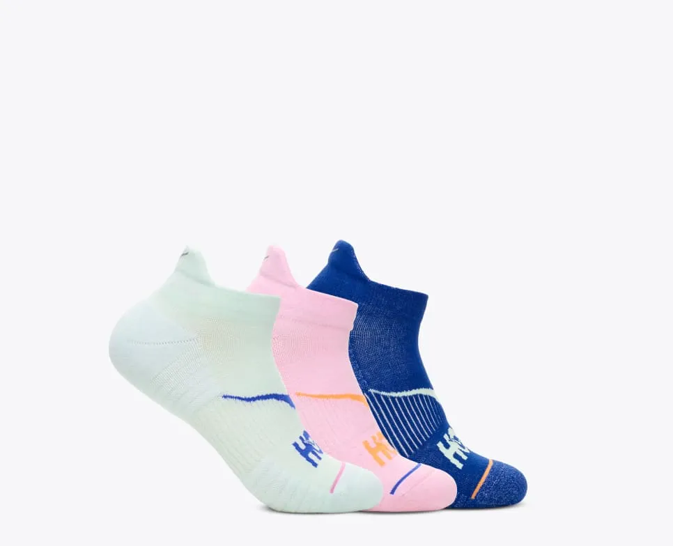 HOKA® No-Show Run Sock 3-Pack-aqua brze / pink twilight / ultramarine